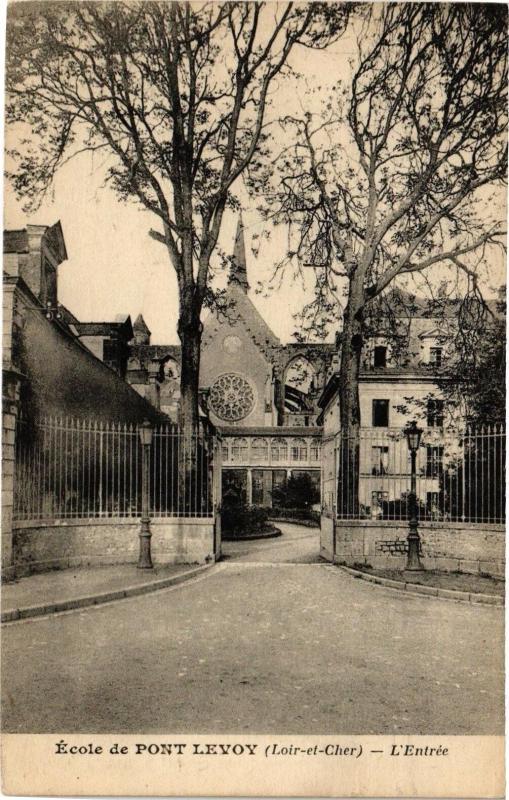 Carte postale ancienne Ecole de Pont Levoy (Loir-et-Cher) - L'Entrée