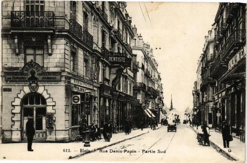Carte postale ancienne Blois - Rue Denis-Papin - Partie Sud à Blois