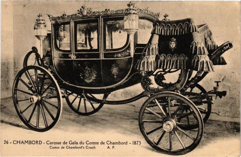 Carte postale ancienne Chambord - Carrossse de Gala du Comte de Chambord (1873) à Chambord