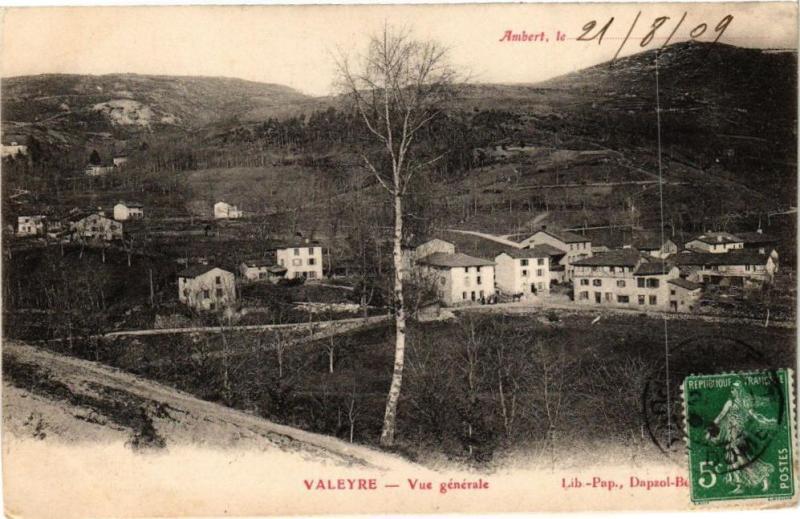 Carte postale ancienne Ambert le 21/8/09 - Valeyre - Vue générale à Ambert