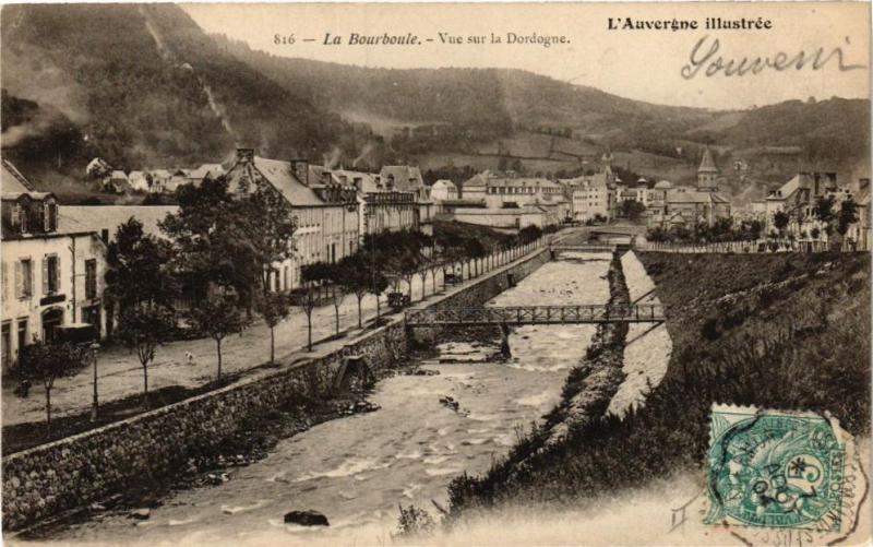 Carte postale ancienne L'Auvergne Illustrée - La Bourboule - Vue sur la Dordogne à La Bourboule