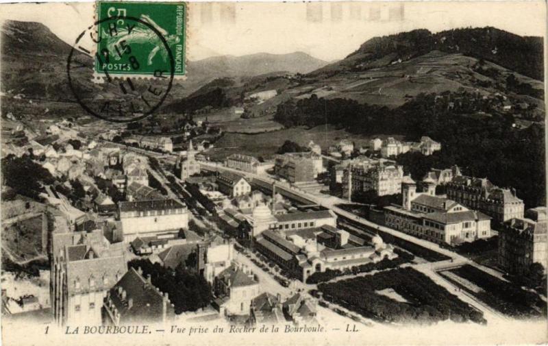 Carte postale ancienne La Bourboule-Vue prise du Rocher de la Bourboule à La Bourboule