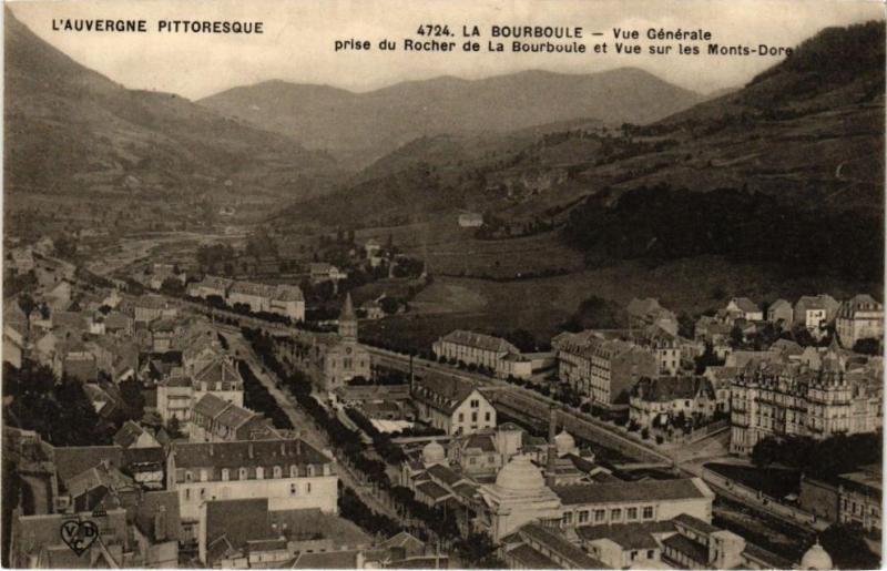 Carte postale ancienne La Bourboule-Vue générale prise du Rocher de la Bourboule à La Bourboule