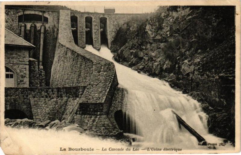 Carte postale ancienne La Bourboule - La Cascade du Lac - L'Usine electrique à La Bourboule