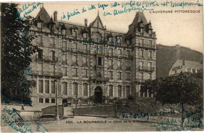 Carte postale ancienne La Bourboule - Hotel de la Metropole à La Bourboule