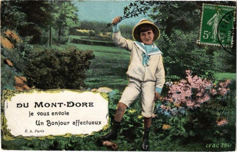 Carte postale ancienne Du Mont-Dore - Je vous envoie Un Bonjour affectueux à Mont-Dore
