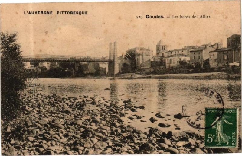 Carte postale ancienne L'Auvergne Pittoresque - Coudes - Les bords de l'Allier à Coudes