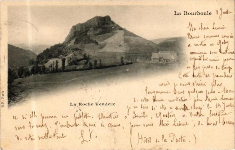 Carte postale ancienne La Bourboule - La Roche Vendeix à La Bourboule