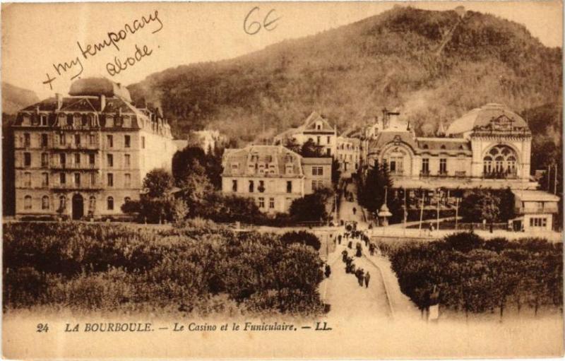 Carte postale ancienne La Bourboule - Le Casino et le Funiculaire à La Bourboule