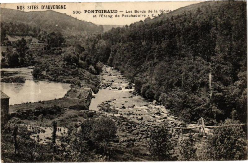 Carte postale ancienne Nos sites d'Auvergne - Pontgibaud - Les Bords de la Sioule et à Pontgibaud