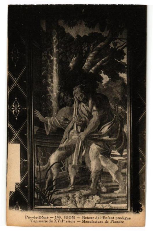 Carte postale ancienne Riom - Retour de l'enfant prodigue à Riom