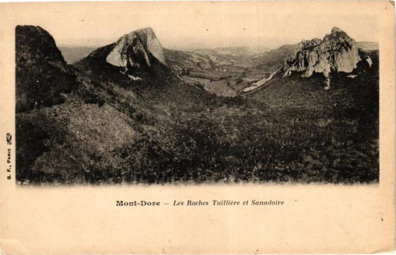 Carte postale ancienne Mont-Dore - Les Rochers Tuilliere Sanadoire à Mont-Dore