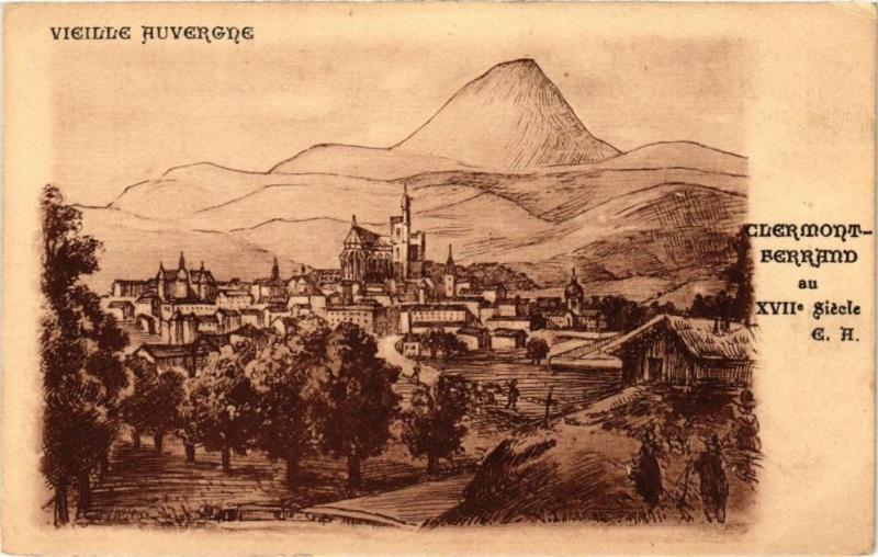 Carte postale ancienne Vieille Auvergne - Clermont-Ferrand au Xvii siecle à Clermont-Ferrand