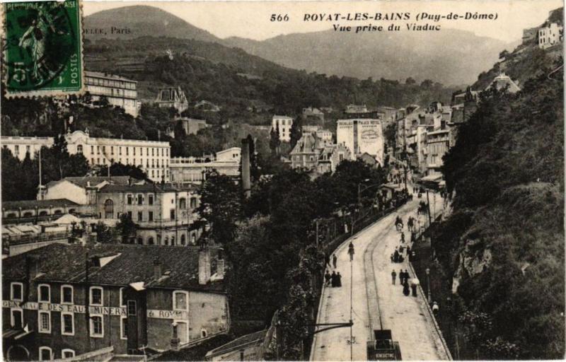 Carte postale ancienne Royat - Vue prise du Viaduc à Royat
