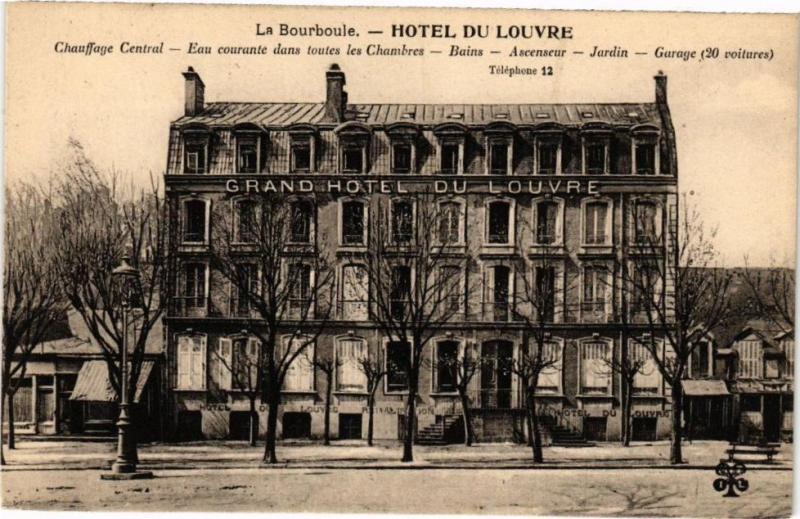 Carte postale ancienne La Bourboule - Hotel du Louvre-Chauffage Central - Eau courante... à La Bourboule