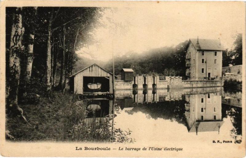 Carte postale ancienne La Bourboule - Le barrage de l'Usine elctcrique à La Bourboule