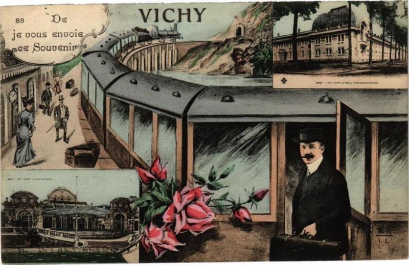 Carte postale ancienne De Vichy je vous envoie ce Souvenir à Vichy