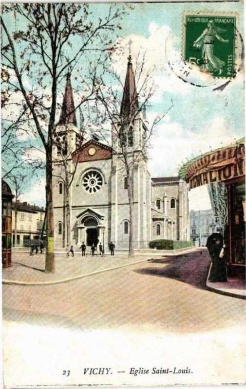 Carte postale ancienne Ed. Aqua 23 Vichy Eglise Saint-Louis à Vichy
