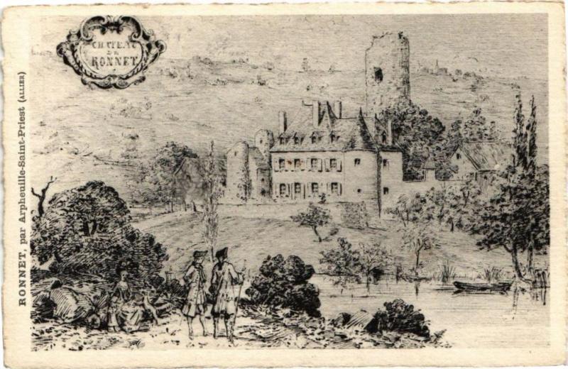 Carte postale ancienne Bonnet par Arpheuille-Saint-Priest (Allier ) - Chatel au Ronney