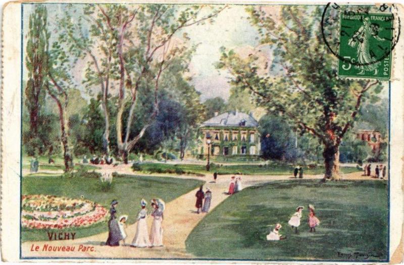 Carte postale ancienne Vichy - Le Nouveau Parc à Vichy
