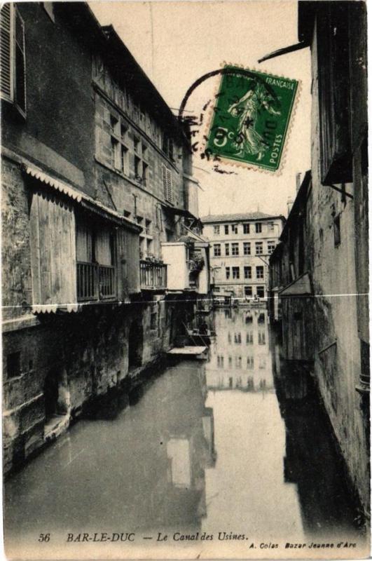 Carte postale ancienne Bar le Duc-Le Canal des Usines à Bar-le-Duc