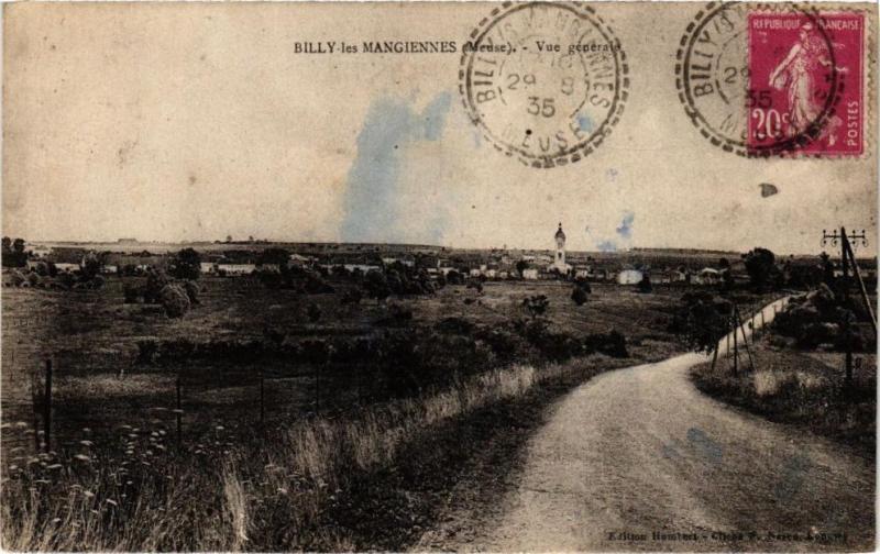 Carte postale ancienne Billy les Mangiennes-Vue générale à Mangiennes
