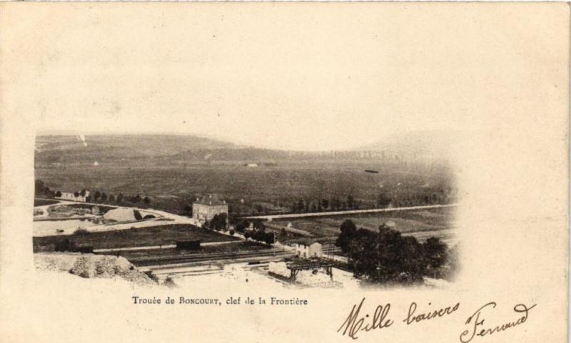 Carte postale ancienne Trouée de Boncourt clef de la Frontinére