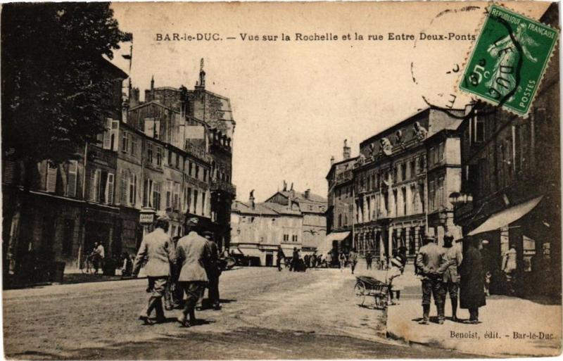 Carte postale ancienne Bar le Duc-Vue sur la Rochelle et la rue Entre Deux Ponts à Bar-le-Duc