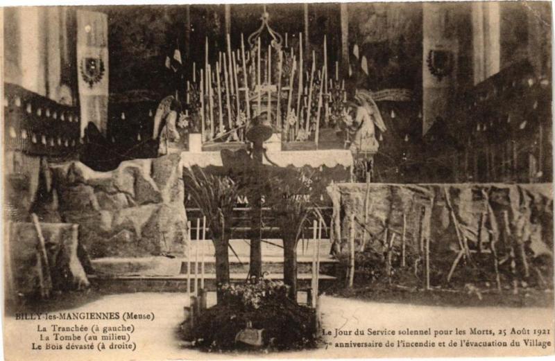 Carte postale ancienne Billy les Mangiennes-La tranchée à Mangiennes