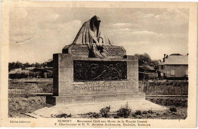 Carte postale ancienne Nomeny-Monument Civil aux Morts à Nomeny