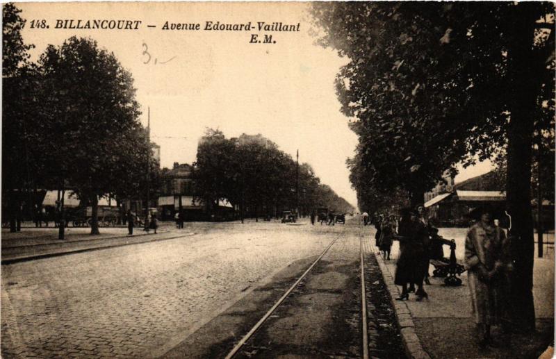 Carte postale ancienne Billancourt - Avenue Edouard-Vaillant à Billancourt