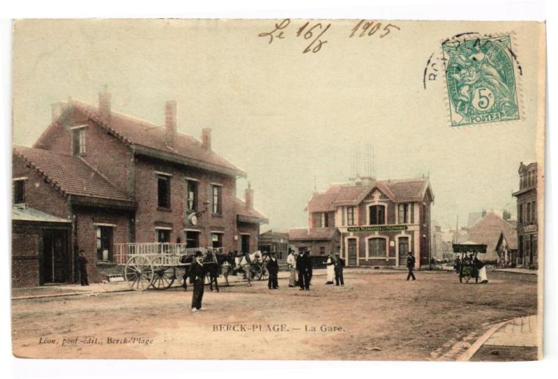 Carte postale ancienne Berck-Plage - la gare à Berck