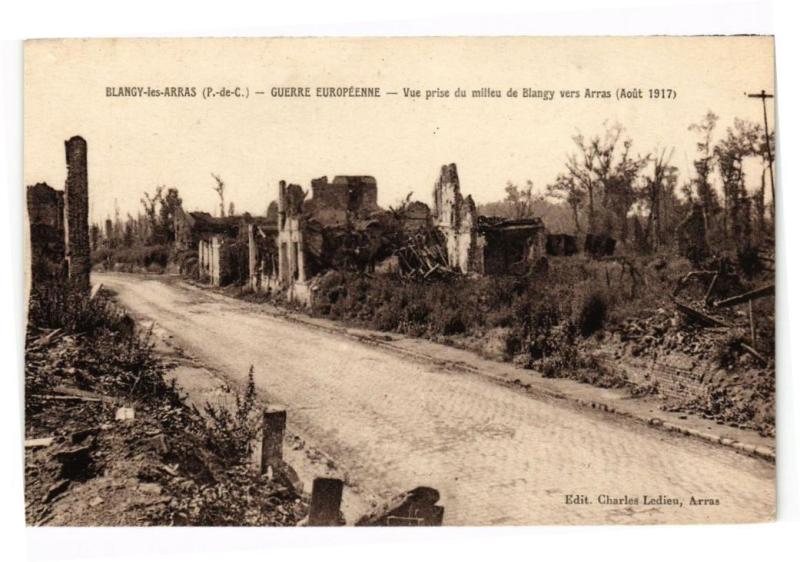 Carte postale ancienne Blangy-les-Arras - Guerre Européenne à Arras