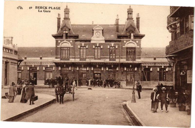 Carte postale ancienne Berck-Plage - La gare à Berck
