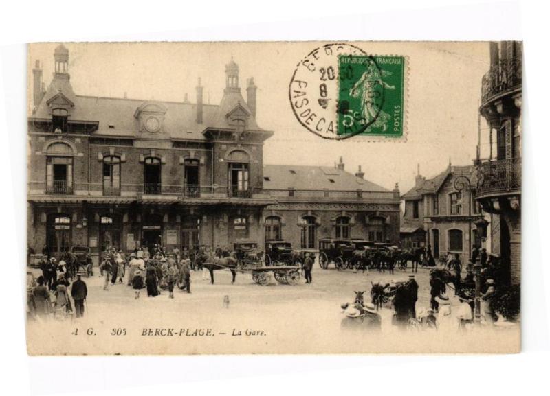Carte postale ancienne Berck-Plage - La gare à Berck
