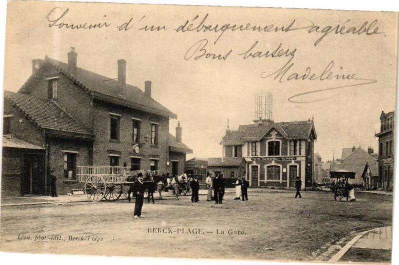 Carte postale ancienne Berck-Plage - La Gare à Berck