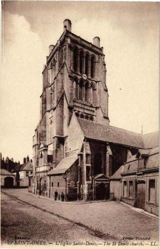 Carte postale ancienne Saint-Omer - L'Eglise Saint-Denis à Saint-Omer