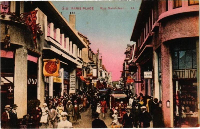 Carte postale ancienne Paris-Plage - Rue Saint-Jean