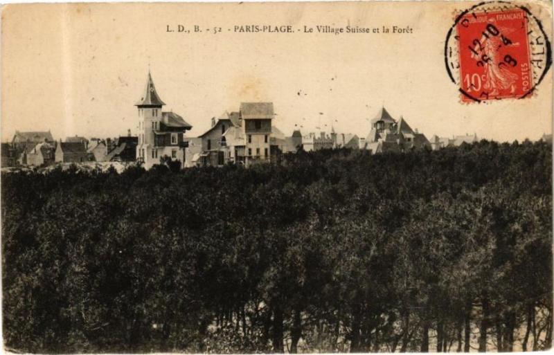 Carte postale ancienne Paris-Plage - Le Village Suisse et la Forét