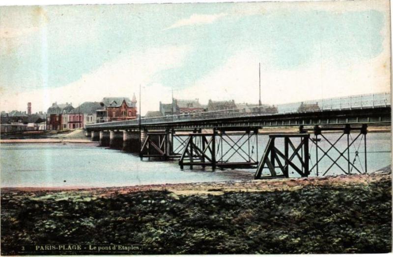 Carte postale ancienne Ed. Aqua 3 Paris-Plage Le Pont d'Etaples