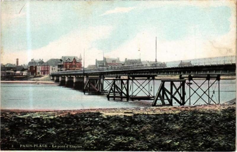 Carte postale ancienne Ed. Aqua 3 Paris-Plage Le Pont d'Etaples