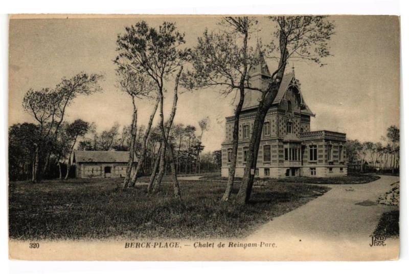 Carte postale ancienne Berck-Plage - Chatel de reingam parc à Berck