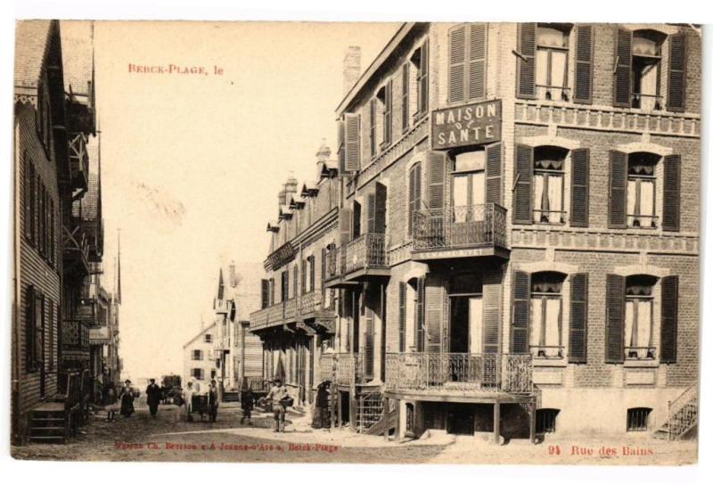 Carte postale ancienne Berck-Plage - Rue des bains à Berck