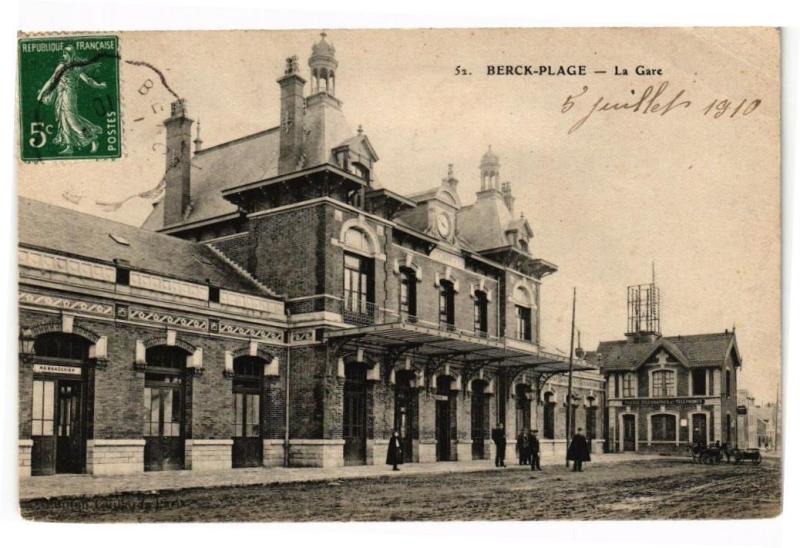 Carte postale ancienne Berck-Plage - La gare à Berck