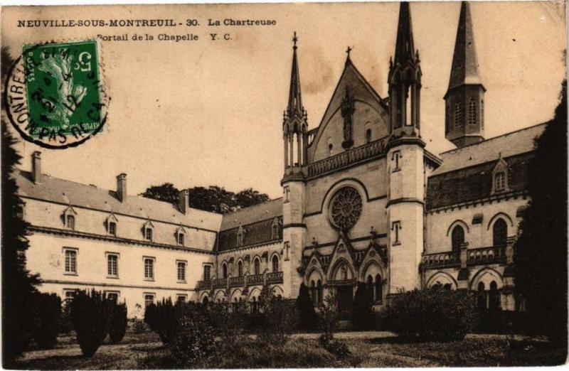 Carte postale ancienne Neuvelle-sous-Montreuil - La Chartreuse - Portail de la Chapelle à Montreuil