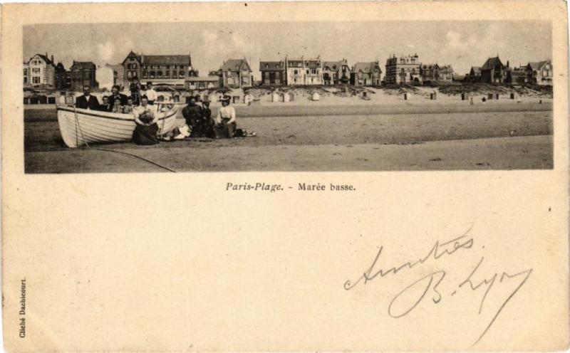 Carte postale ancienne Paris-Plage - Marée basse