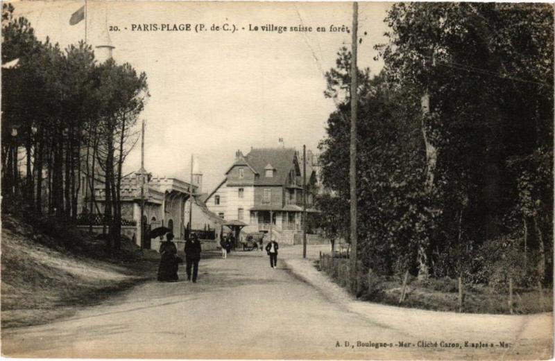 Carte postale ancienne Paris-Plage - Le village suisse en forét