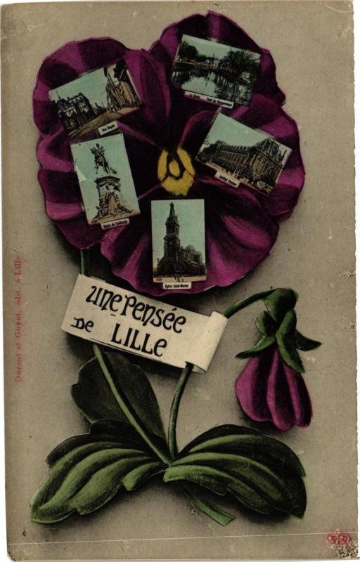 Carte postale ancienne Une Pensée de Lille à Lille