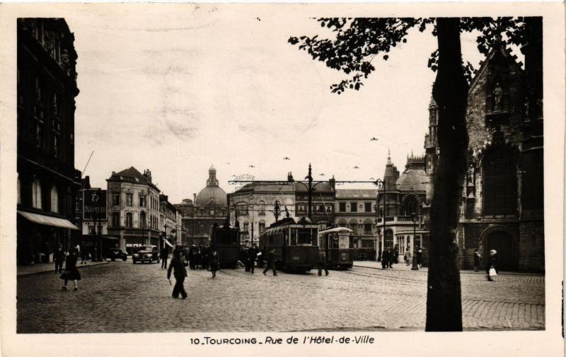 Carte postale ancienne Tourcoing-Rue de l'Hotel de Ville à Tourcoing
