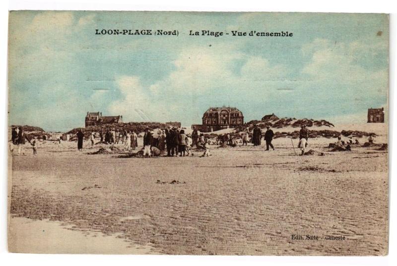 Carte postale ancienne Loon - Plage - La Plage - Vue d'ensemble à Loon-Plage